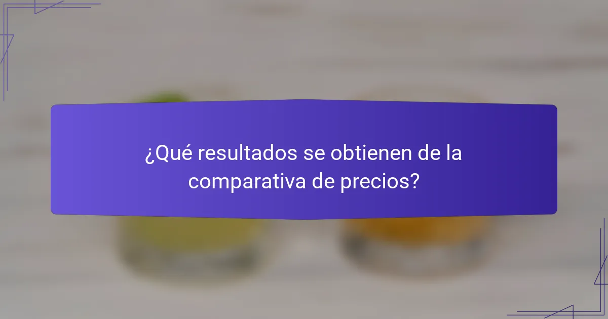 ¿Qué resultados se obtienen de la comparativa de precios?